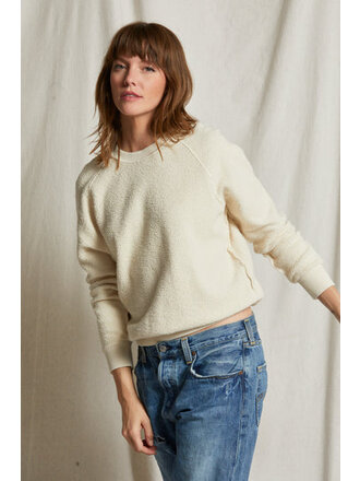 PERFECT WHITE TEE ZIGGY FLEECE SHRUNKEN CREW IN SUGAR
