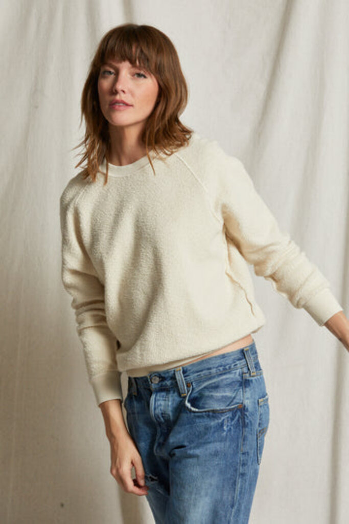 PERFECT WHITE TEE ZIGGY FLEECE SHRUNKEN CREW IN SUGAR