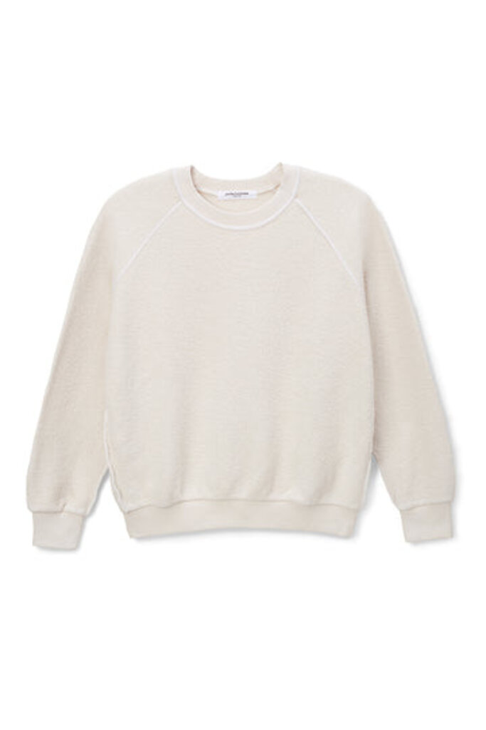 PERFECT WHITE TEE ZIGGY FLEECE SHRUNKEN CREW IN SUGAR