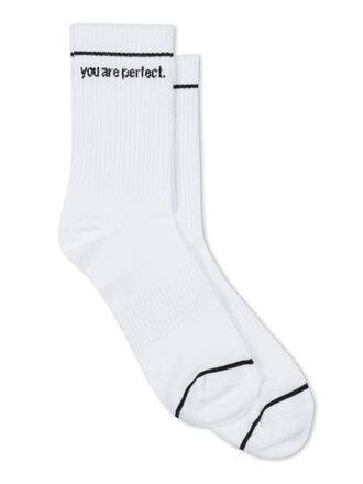 PERFECT WHITE TEE YOU ARE PERFECT SOCKS WHITE