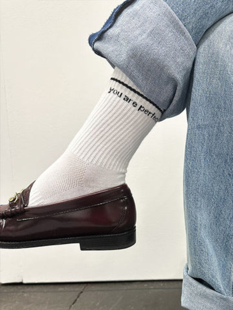 PERFECT WHITE TEE YOU ARE PERFECT SOCKS WHITE
