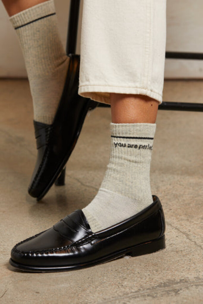 PERFECT WHITE TEE YOU ARE PERFECT SOCKS GREY