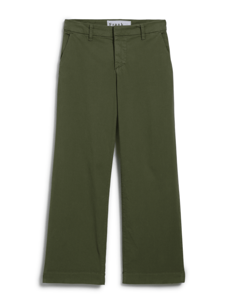 FRANK & EILEEN ITALIAN WIDE LEG CHINO IN HUNTER GREEN