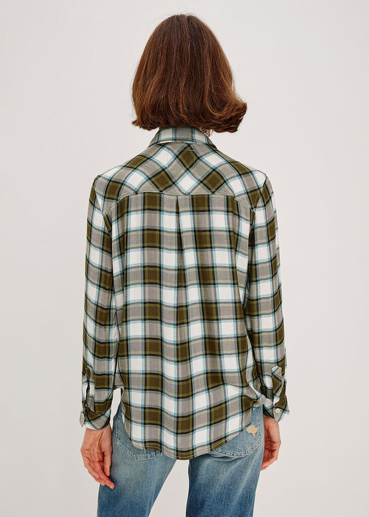 RAILS HUNTER PLAID IN OLIVE STONE BLUE