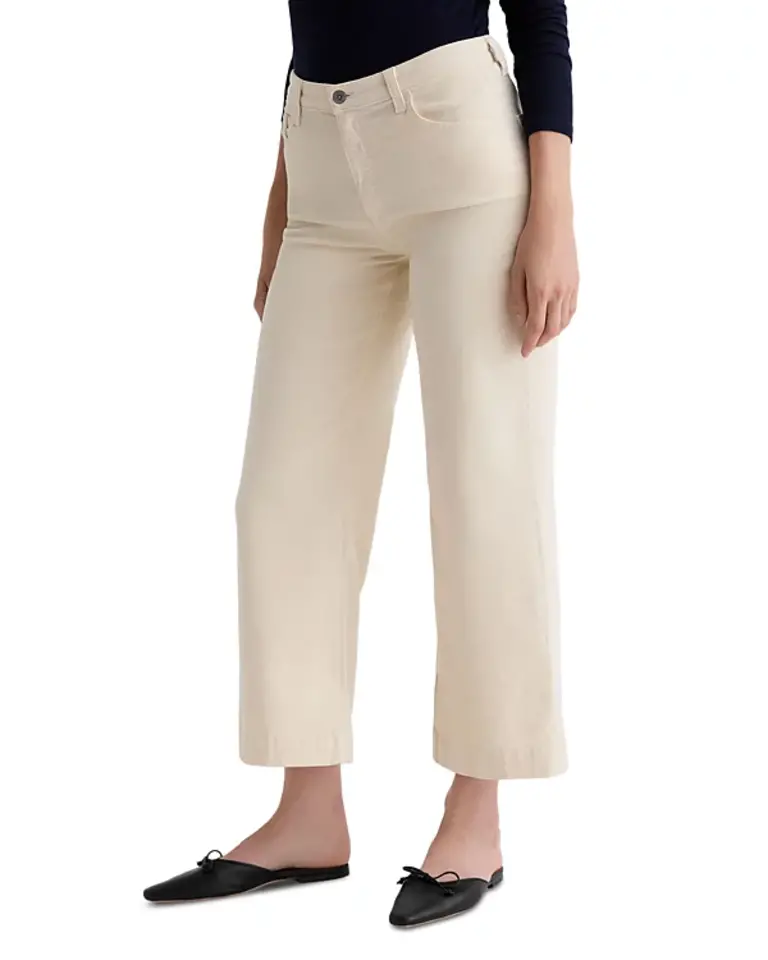 AG SAIGE WIDE LEG CROP CORD IN OPAL STONE