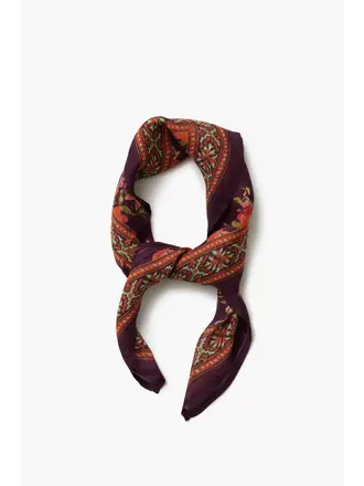 CHAN LUU LILY FLORAL BANDANA IN PLUM