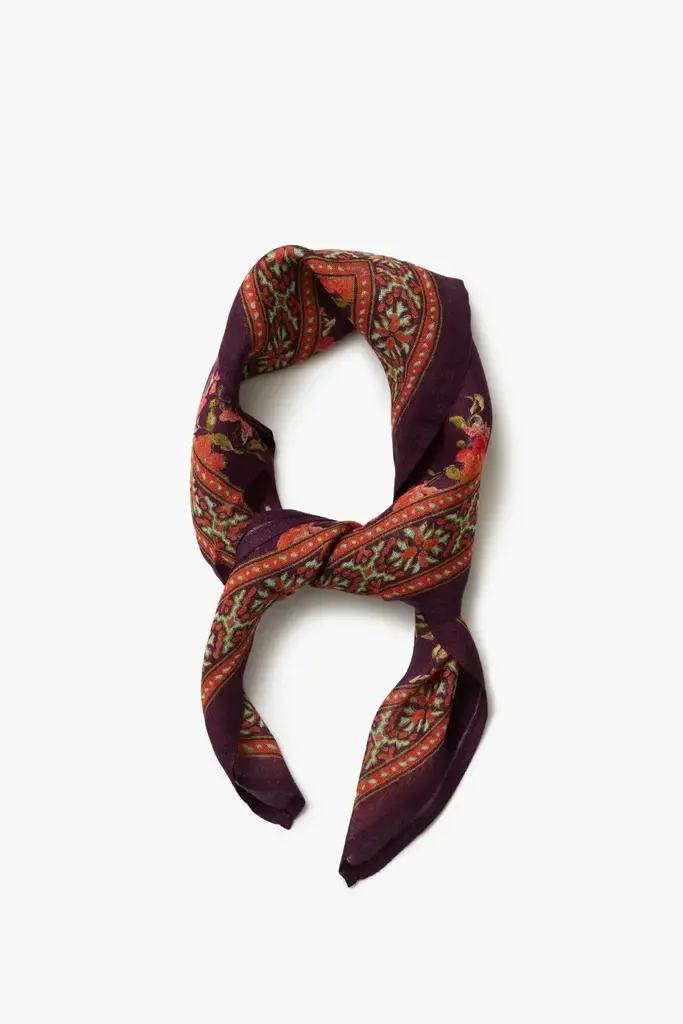CHAN LUU LILY FLORAL BANDANA IN PLUM