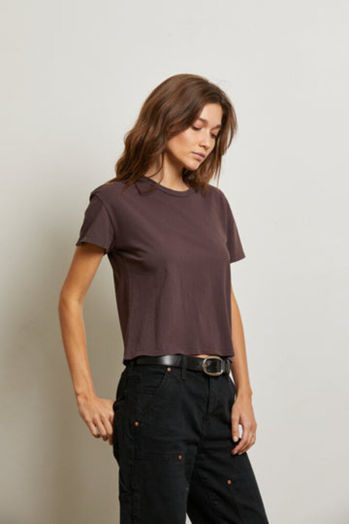 PERFECT WHITE TEE HARLEY S/S BOXY CREW IN COCOA