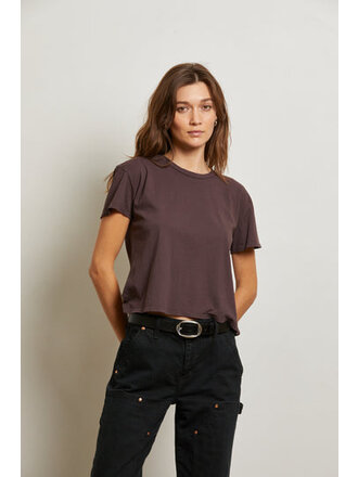 PERFECT WHITE TEE HARLEY S/S BOXY CREW IN COCOA