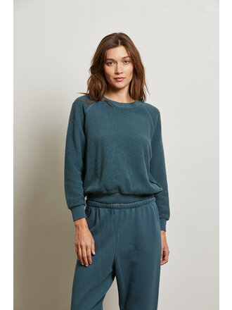 PERFECT WHITE TEE ZIGGY INSIDE OUT FLEECE SWEATSHIRT IN SLATE