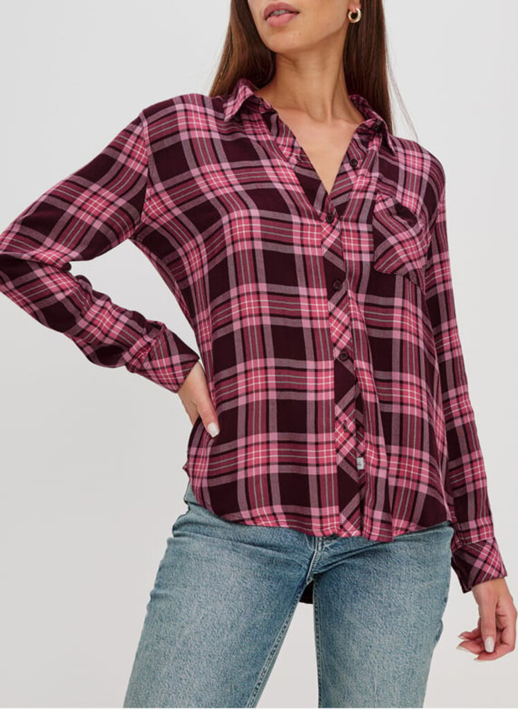 RAILS HUNTER PLAID SHIRT IN MAUVE MULBERRY IVORY