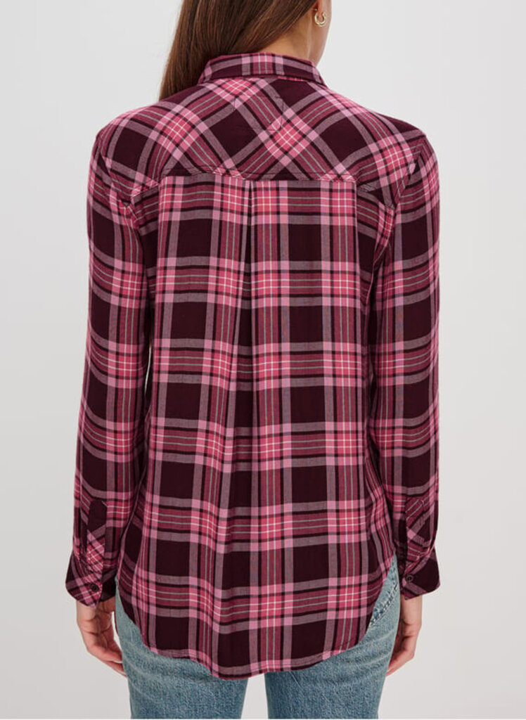 RAILS HUNTER PLAID SHIRT IN MAUVE MULBERRY IVORY