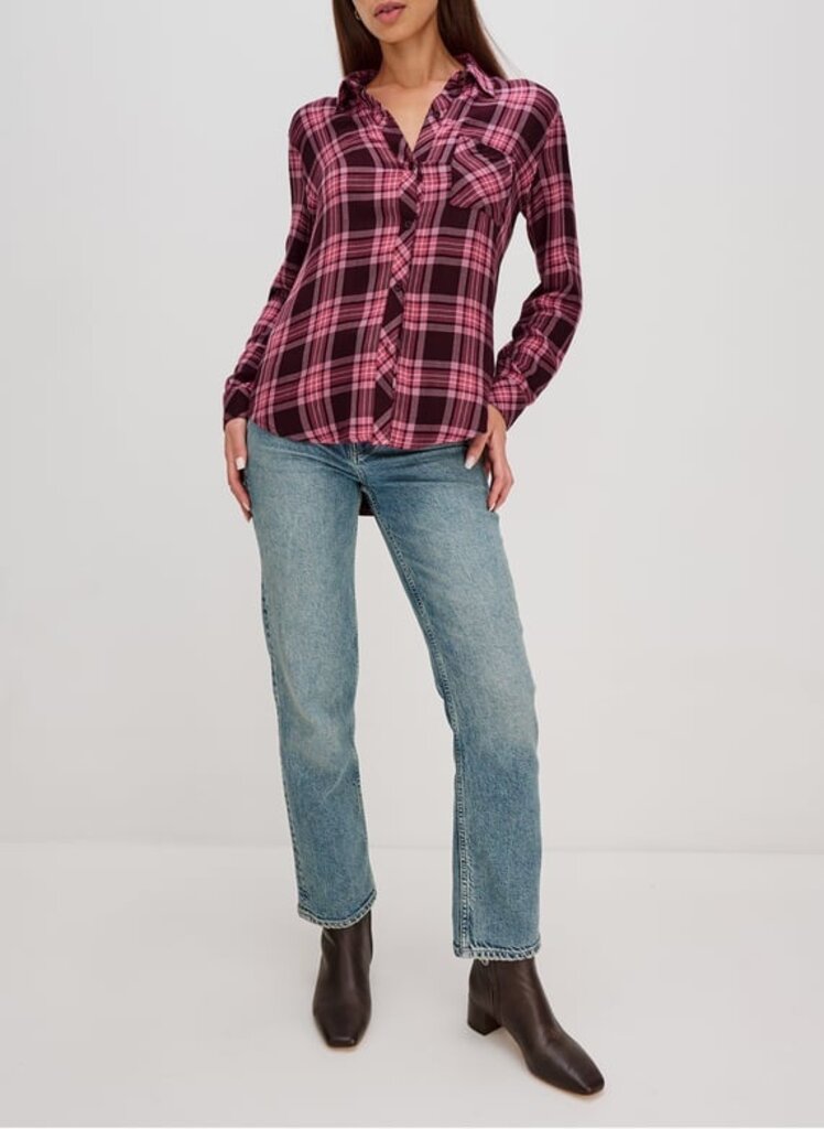 RAILS HUNTER PLAID SHIRT IN MAUVE MULBERRY IVORY