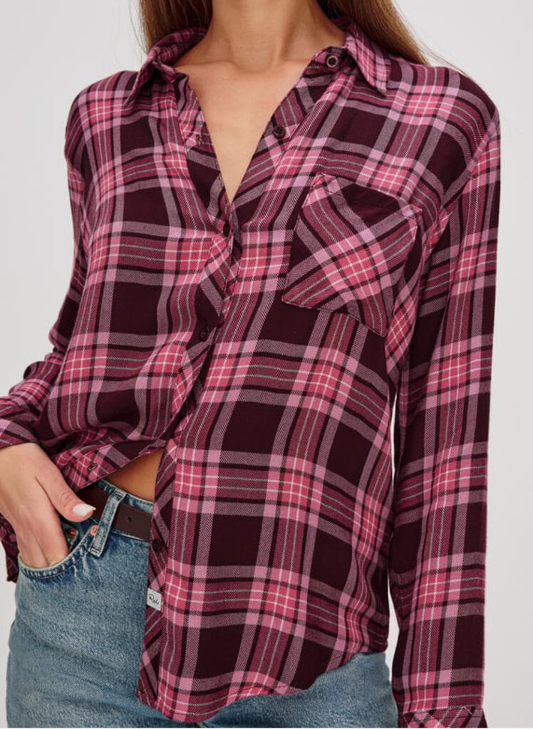RAILS HUNTER PLAID SHIRT IN MAUVE MULBERRY IVORY