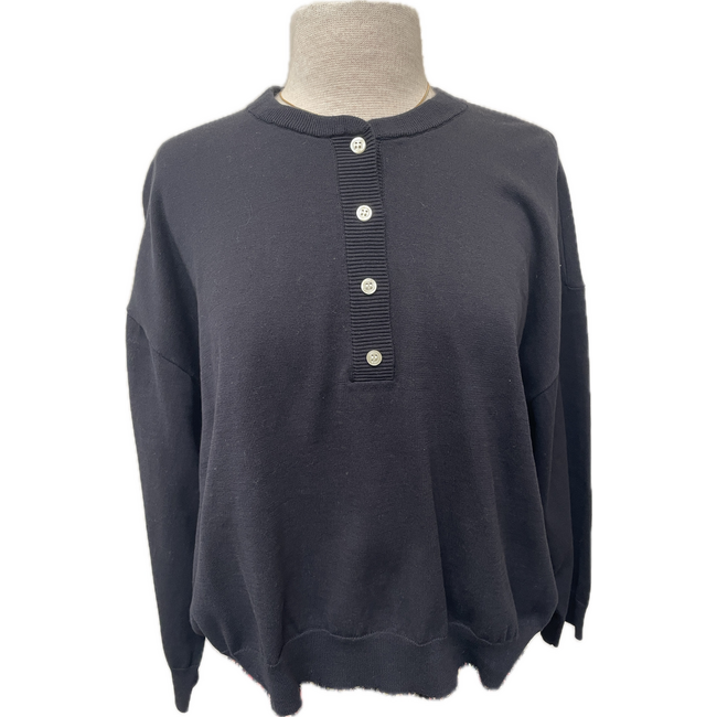 THE GREAT HENLEY SWEATER IN BLACK