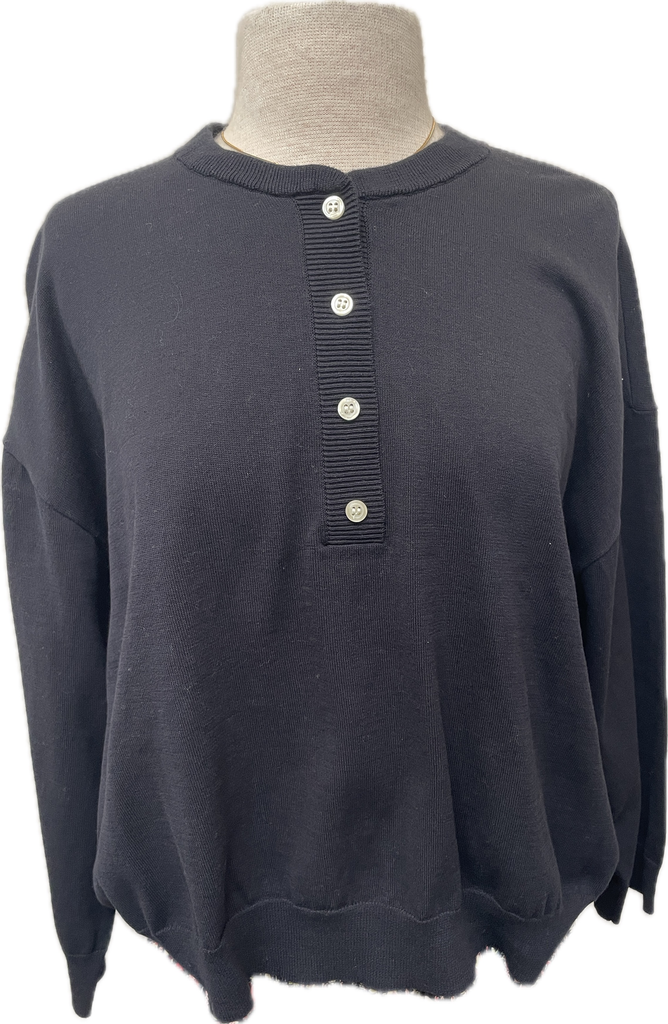 THE GREAT HENLEY SWEATER IN BLACK