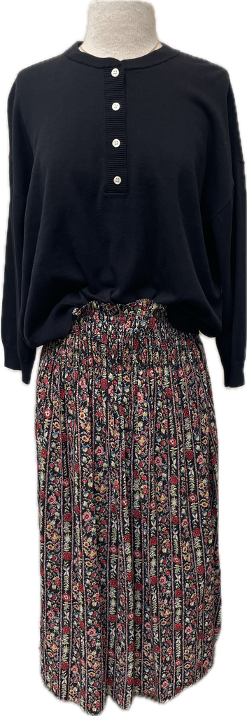 THE GREAT THE CANARY SKIRT IN GARLAND PRINT