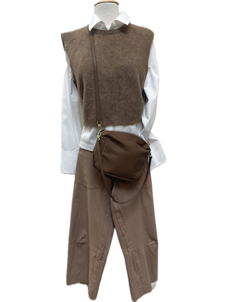 THE GREAT BRUSHED MELANGE SWEATER IN DOE