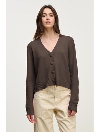 VELVET ETNA CARDIGAN IN ESPRESSO