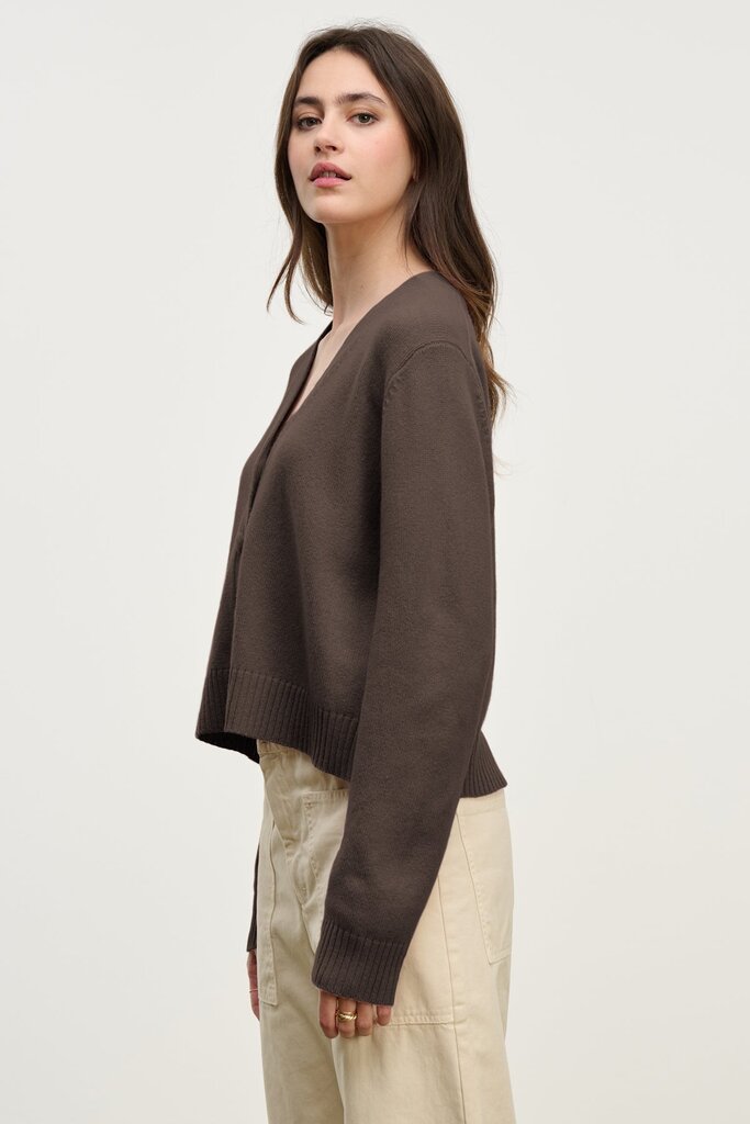 VELVET ETNA CARDIGAN IN ESPRESSO