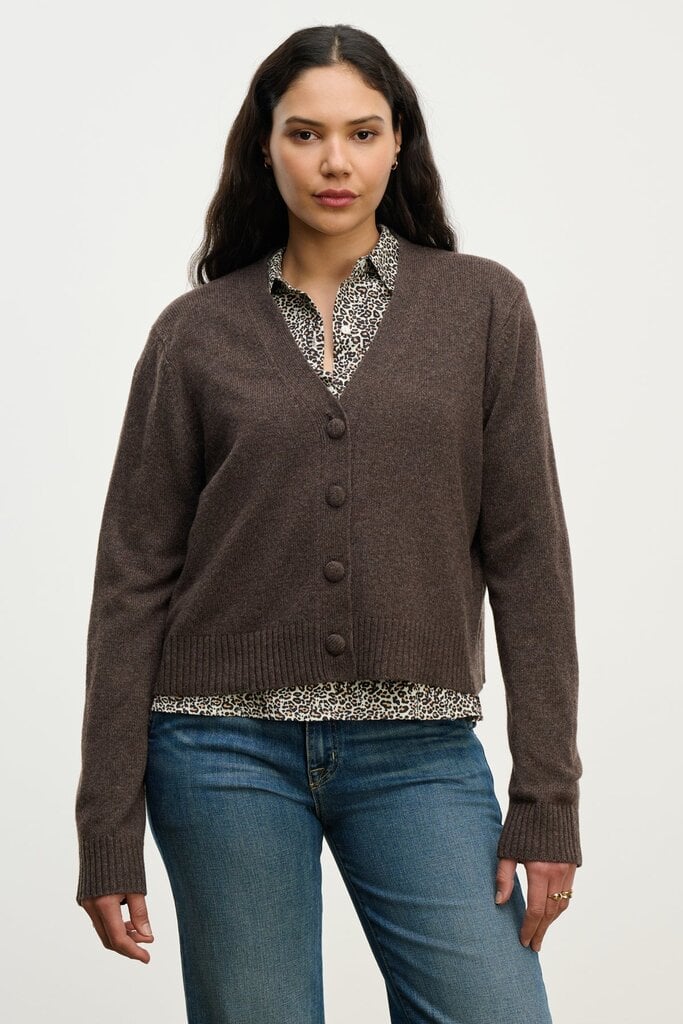 VELVET ETNA CARDIGAN IN ESPRESSO