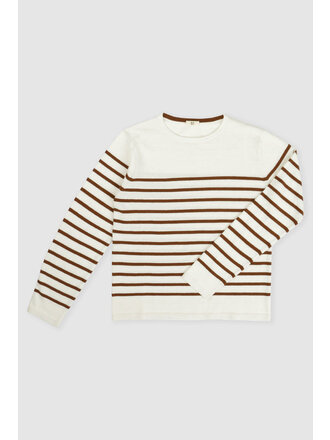 G1 NAUTICAL STRIPE SWEATER IN BROWN STRIPE