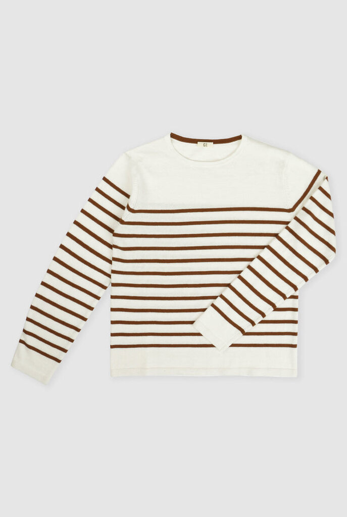 G1 NAUTICAL STRIPE SWEATER IN BROWN STRIPE