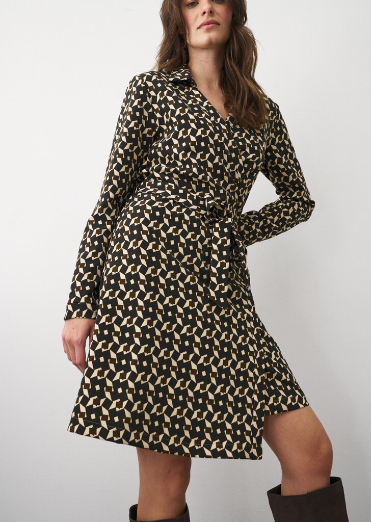 0039 ITALY SAVANNA WRAP DRESS IN BROWN PRINT