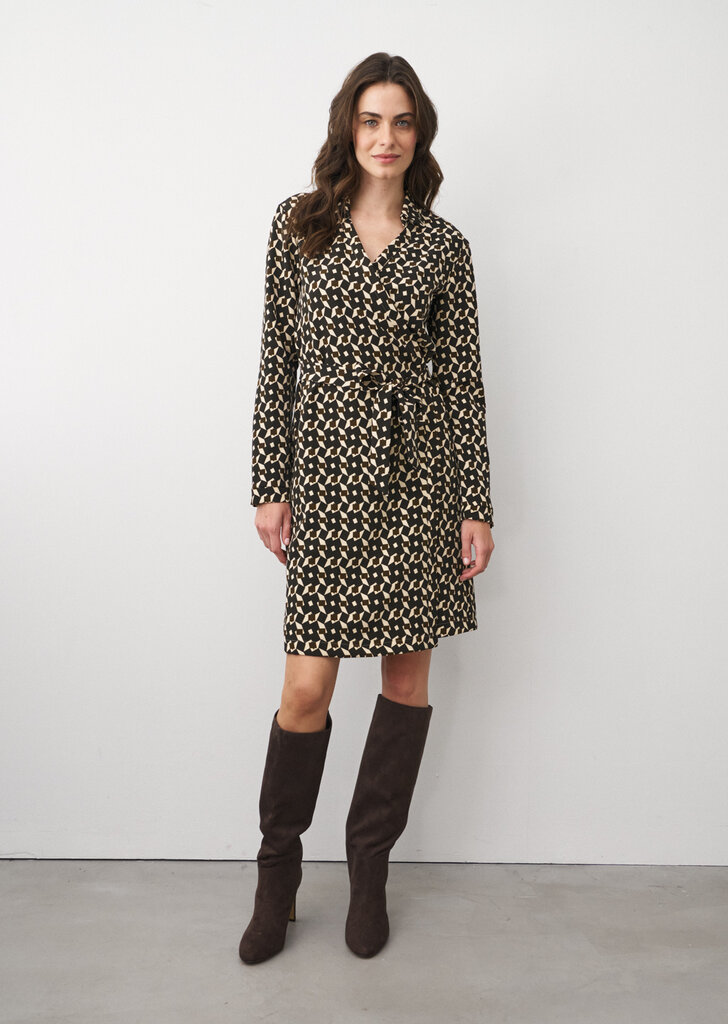 0039 ITALY SAVANNA WRAP DRESS IN BROWN PRINT