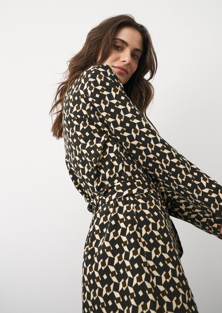 0039 ITALY SAVANNA WRAP DRESS IN BROWN PRINT