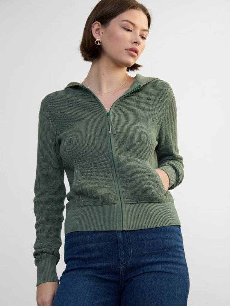 MARGARET O'LEARY THERMAL HOODIE IN SAGE