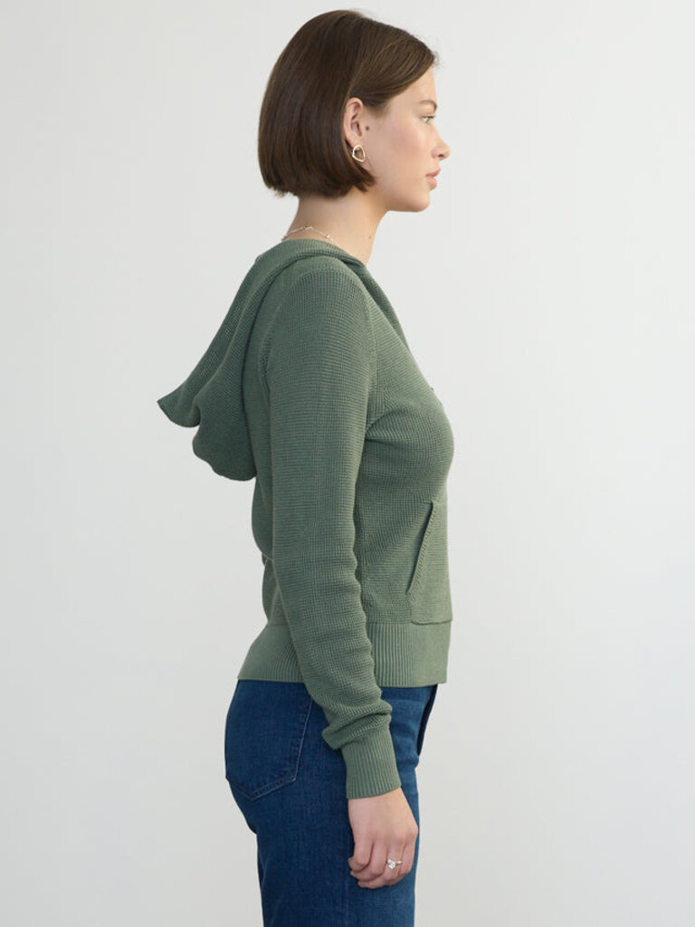 MARGARET O'LEARY THERMAL HOODIE IN SAGE