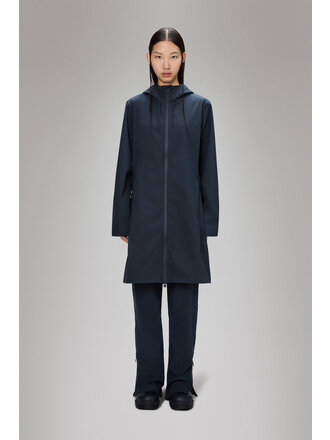 RAINS RAINS SUVA HARDSHELL LONG W JACKET IN NAVY