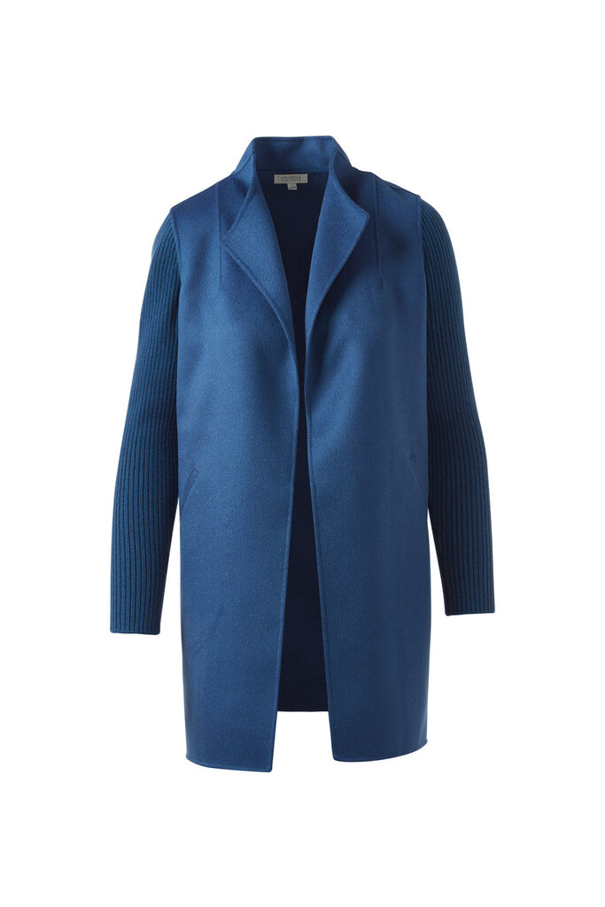 KINROSS RIB SLEEVE COAT IN SAPPHIRE