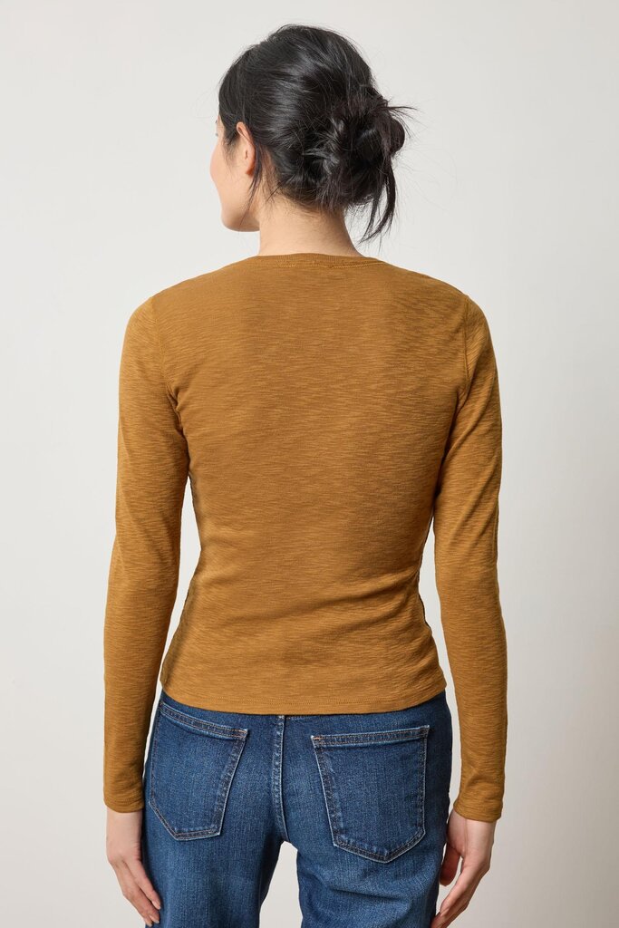 LILLA P RIB SLUB L/S V-NECK IN DIJON