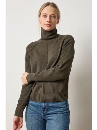LILLA P RELAXED TURTLENECK SWEATER IN FIR
