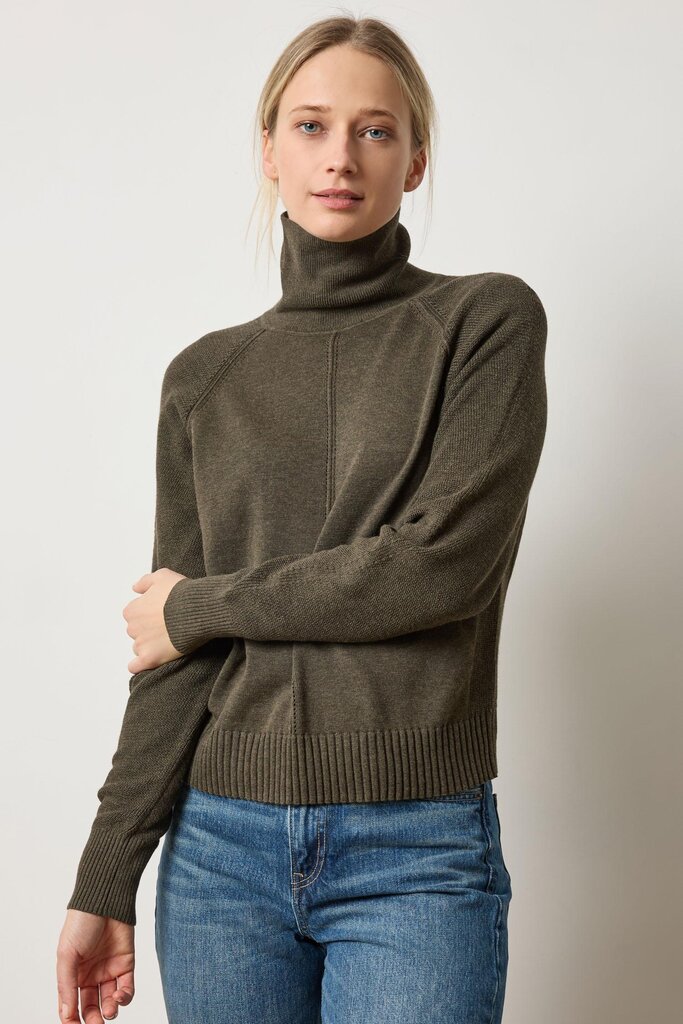 LILLA P RELAXED TURTLENECK SWEATER IN FIR