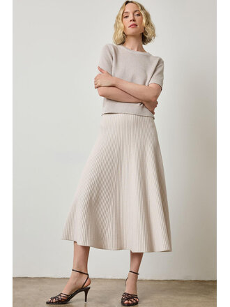 LILLA P FLARED KNIT SKIRT IN MIST