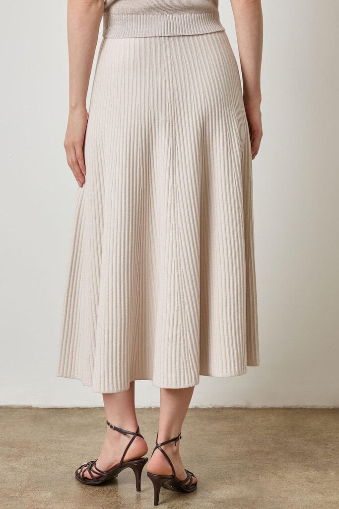 LILLA P FLARED KNIT SKIRT IN MIST
