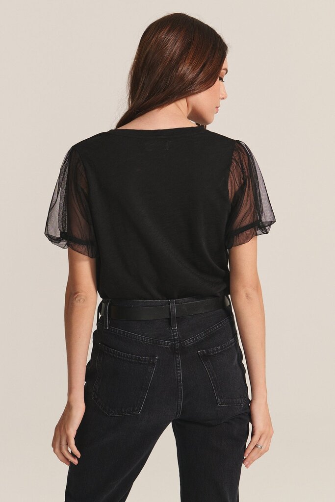 VELVET JUSTINE07 PUFF  S/S TOP IN BLACK