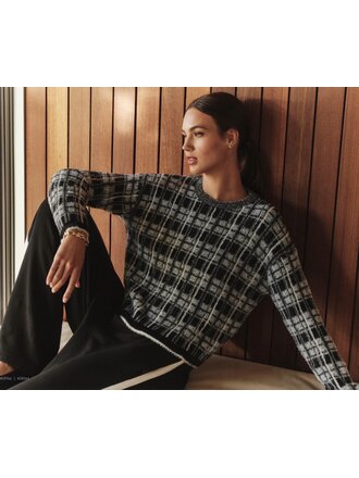 VELVET VELVET LACEY07 L/S CREW IN PLAID