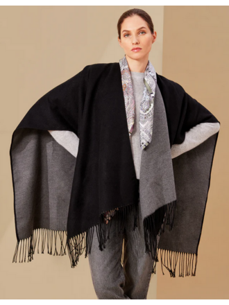 ECHO DOUBLE-FACE RUANA IN BLACK