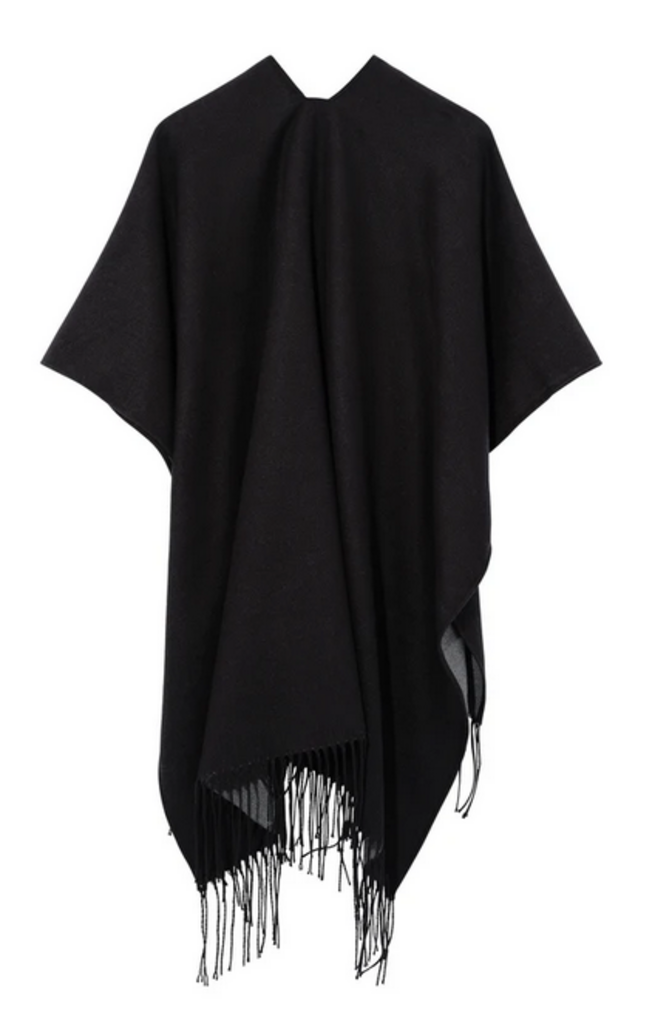 ECHO DOUBLE-FACE RUANA IN BLACK