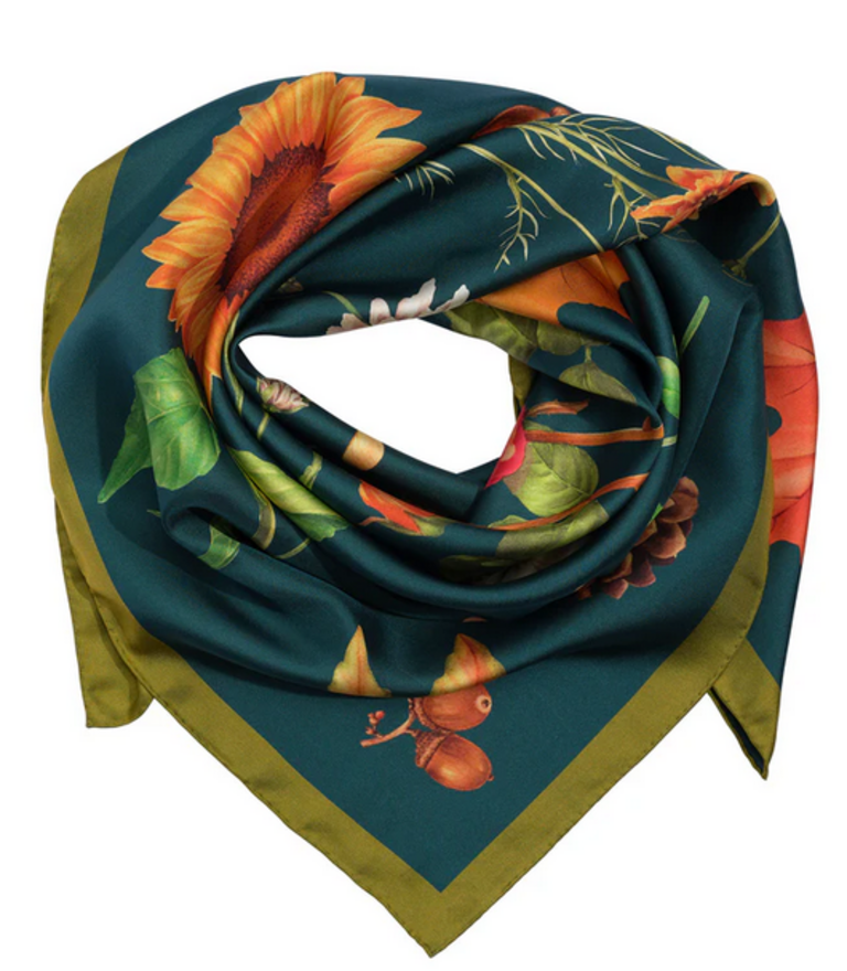 ECHO BOTANISTS COLLECTION SCARF IN BOTTLE GREEN