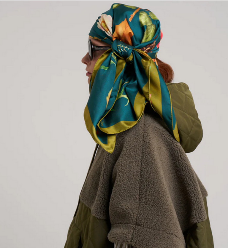 ECHO BOTANISTS COLLECTION SCARF IN BOTTLE GREEN