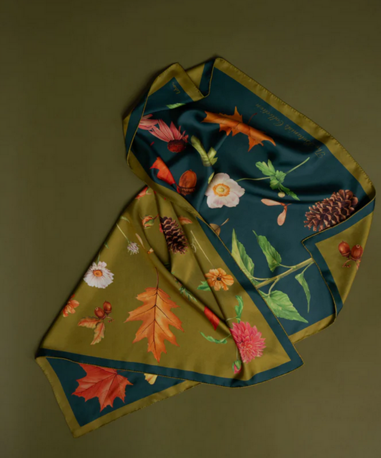 ECHO BOTANISTS COLLECTION SCARF IN BOTTLE GREEN