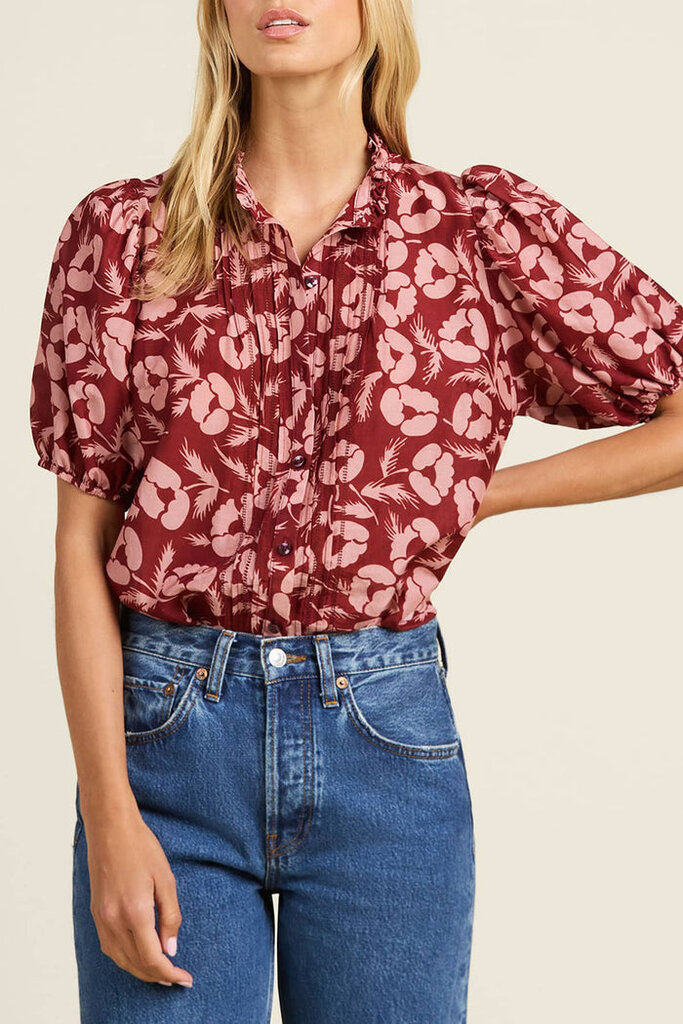 TROVATA MIRA BLOUSE IN BRIAR ROSEWOOD