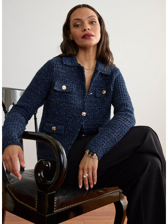 MARGARET O'LEARY GABRIELLE JACKET IN  NAVY
