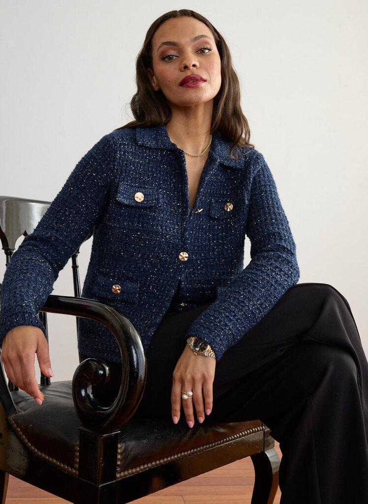 MARGARET O'LEARY GABRIELLE JACKET IN  NAVY