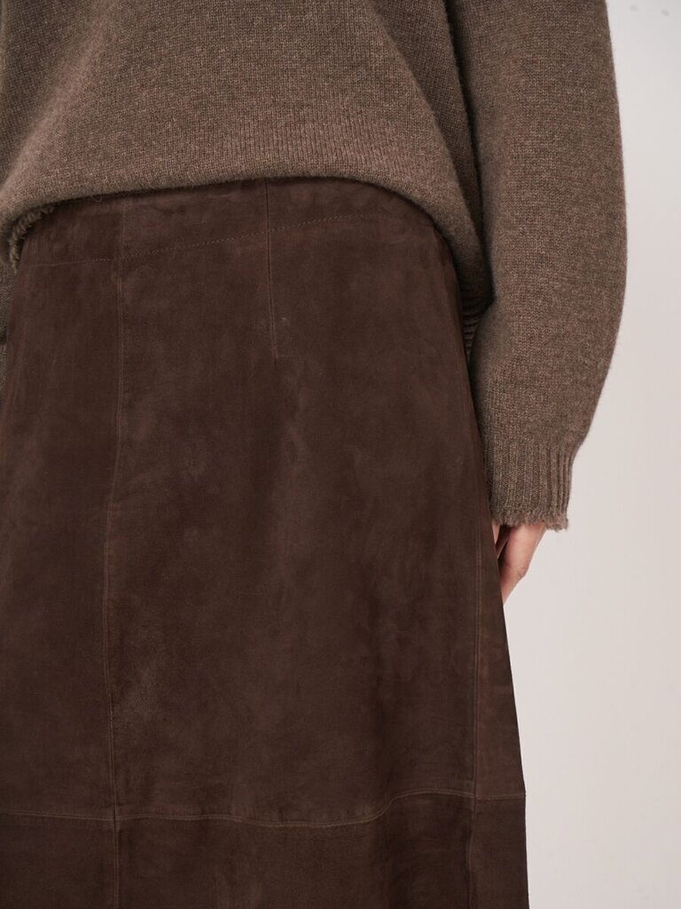 REPEAT A-LINE SUEDE LEATHER SKIRT IN MORRO